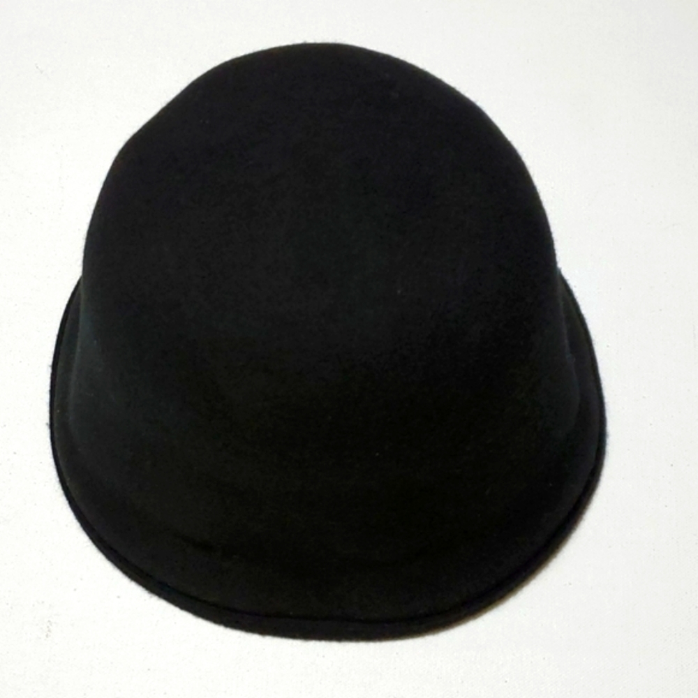 Hat Black Cloche Style by New York Hat Co 100% Wool Felt